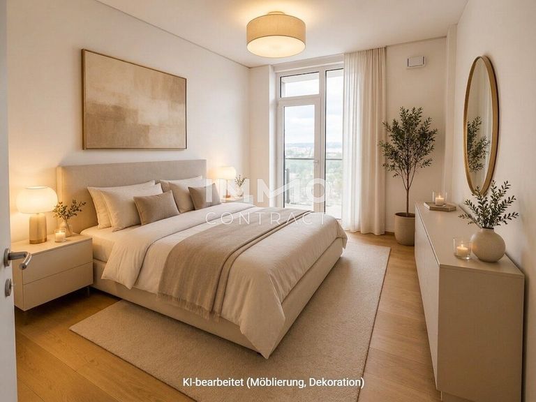 Schlafzimmer möbliert