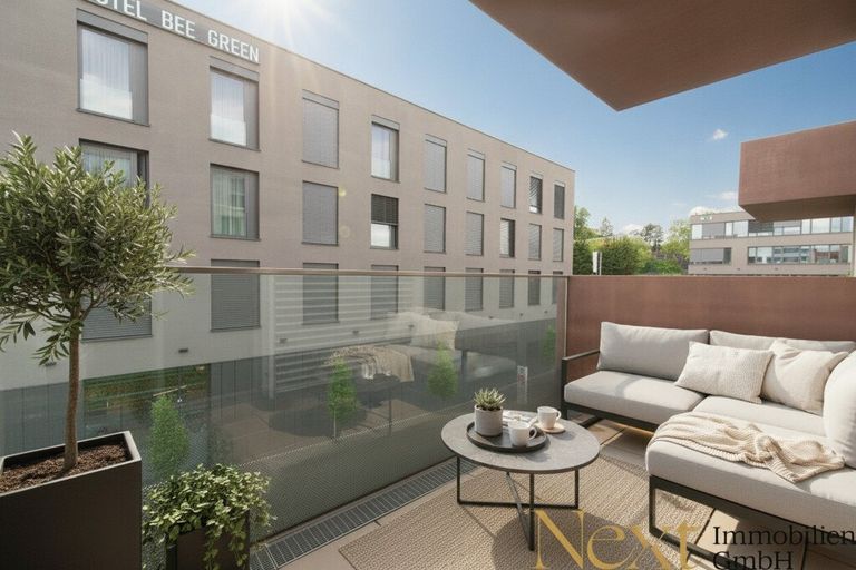Balkon (KI möbliert)