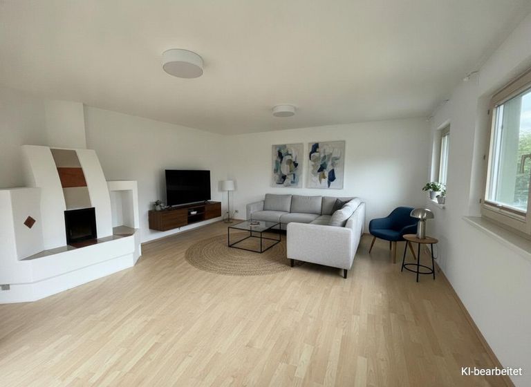 Wohnzimmer mit Kachelofen