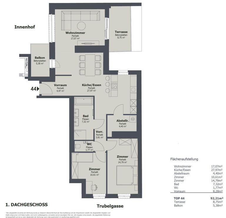 Grundriss TOP 44