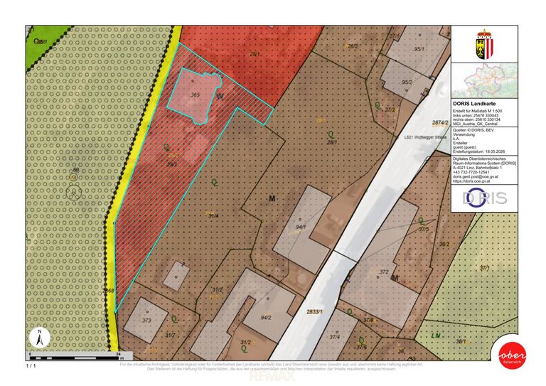 Flächenwidmungsplan Grundstücksteil ca. 415 m²