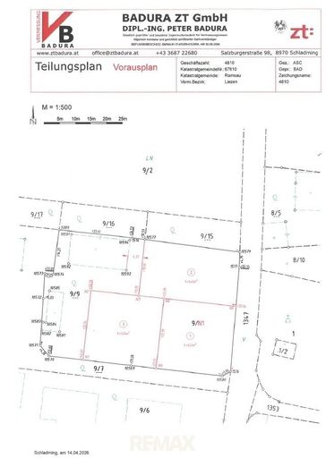 Teilungsplan Gst. 9/N1