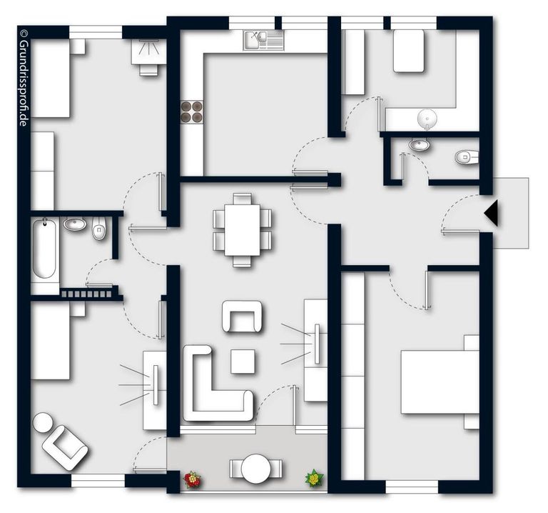 Grundriss möbliert