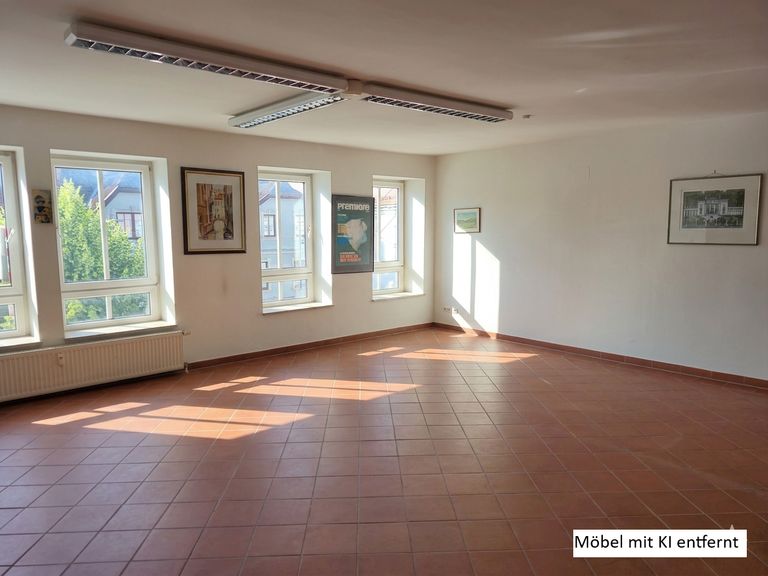 Wohnzimmer (Möbel mit KI entfernt)