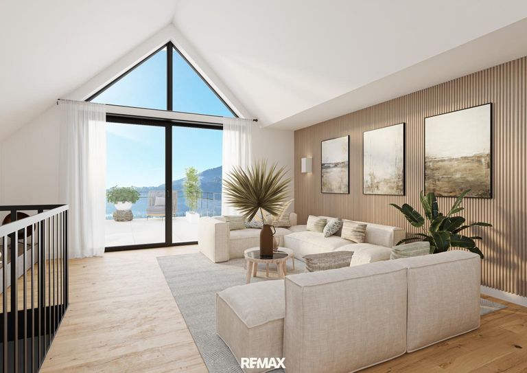 Beispielbild Wohnzimmer mit Balkon im DG