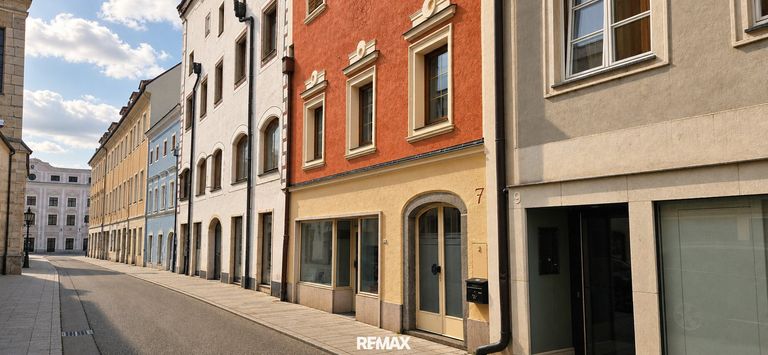 Blick Richtung Stadtturm (KI bearb. ohne Autos)