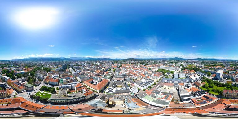 360 Grad Bild über dem Objekt