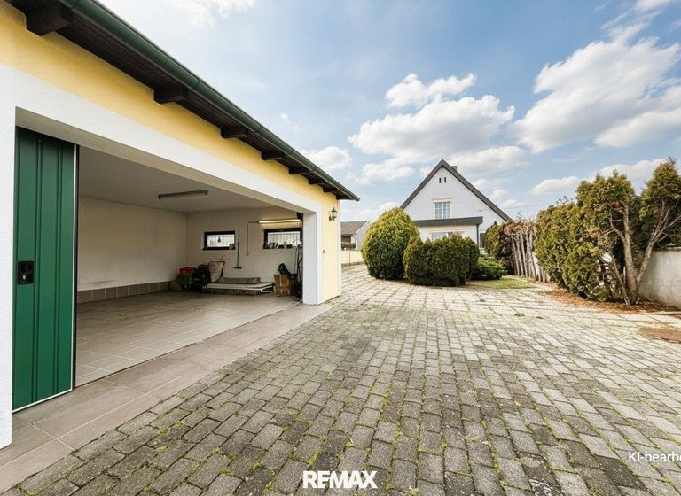 Werkstatt Blick Wohnhaus