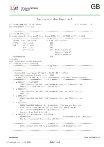 Grundbuchauszug