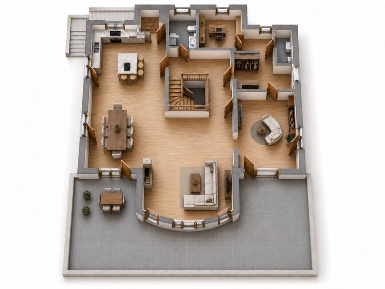 3D-Grundriss-Erdgeschoss
