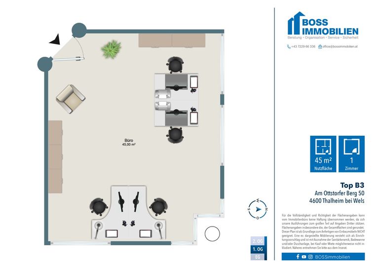 Grundriss Workarea Thalheim B3