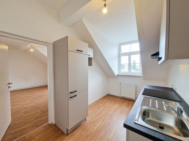 Küche mit Blick in den Wohnraum