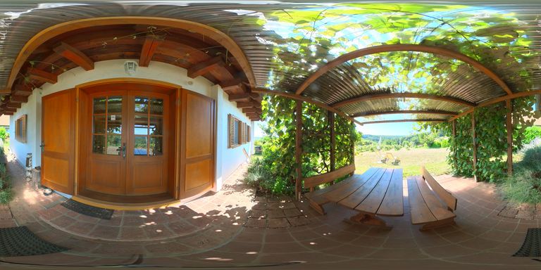 Eingang und Pergola