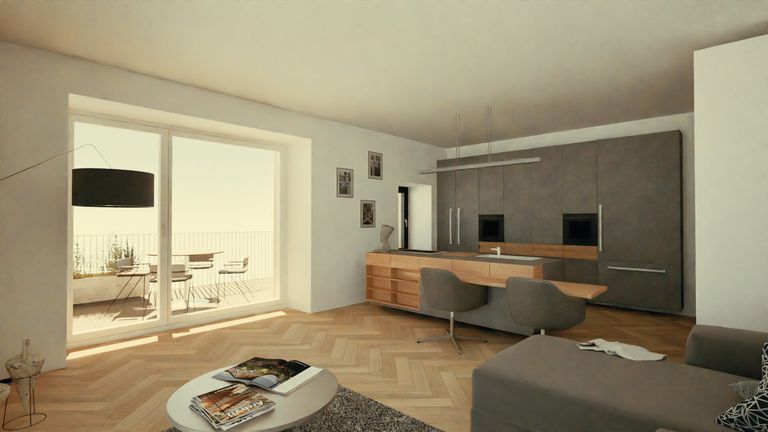 Küche - Wohnzimmer