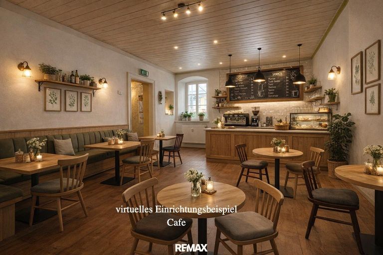 2_Gemütliches Café virtuelles Einrichtungsbeispi