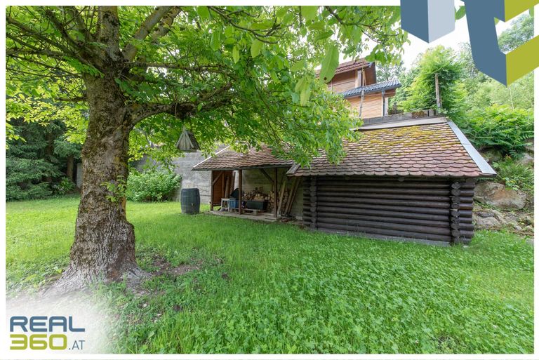 Holzhütte im Garten