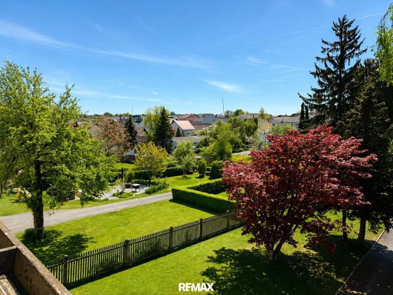 Aussicht von Balkon auf Peuerbach