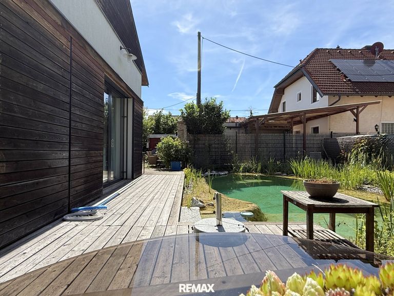 Terrasse und Naturpool