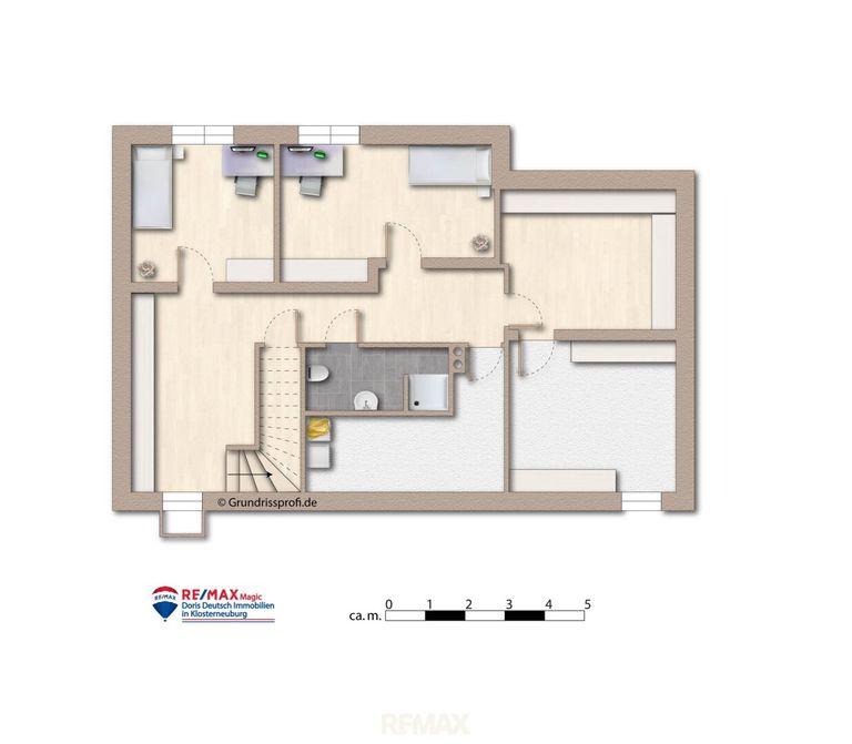 Grundriss Kellergeschoss möbliert