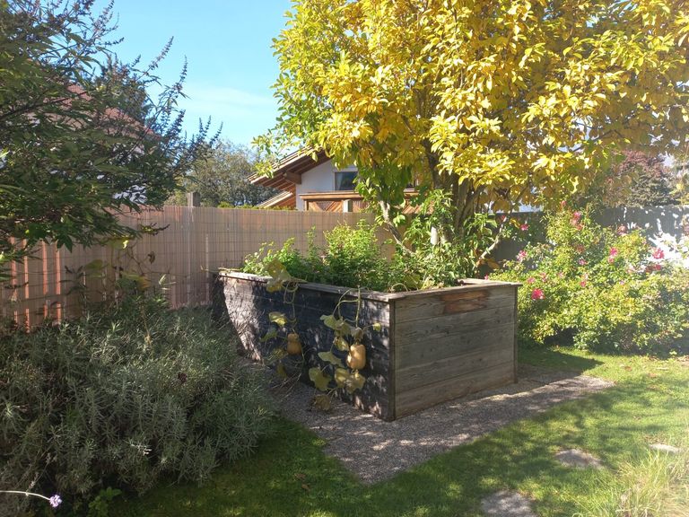 Garten West mit Hochbeet