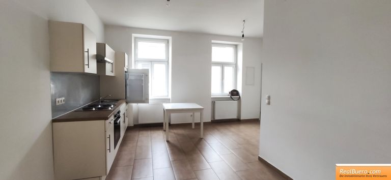 Wohnesszimmer mit Einbauküche