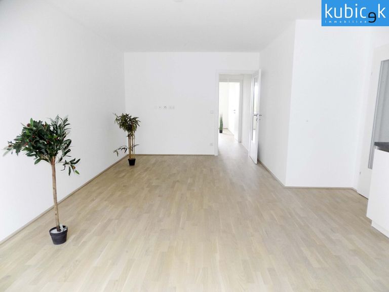 Wohnküche mit Blick ins Schlafzimmer