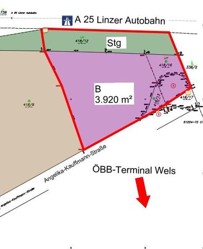 Teilungsplan für Vermarktung B_Terminal II_Zuschni