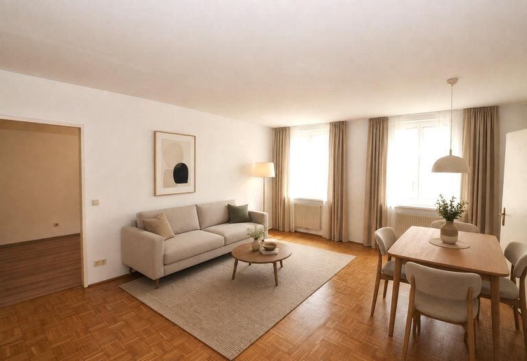 Wohnzimmer virtuell eingerichtet