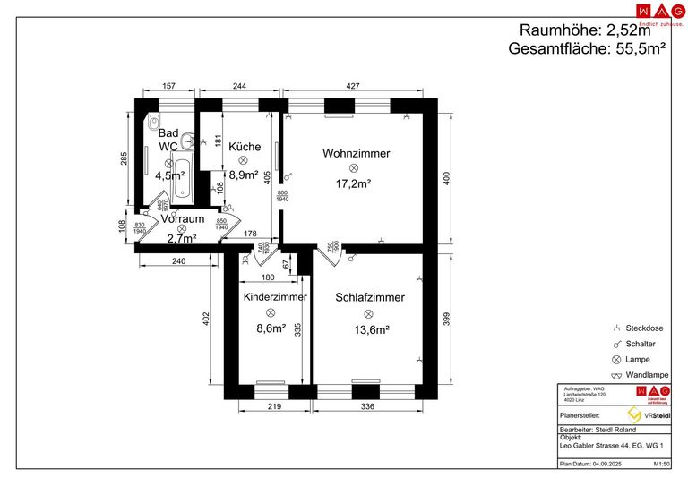 Wohnungsplan (VOR Badsanierung)