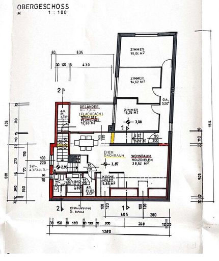 Grundrissplan Obergeschoß