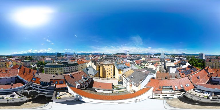 360 Grad Bild über dem Objekt