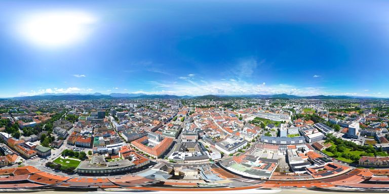 360 Grad Bild über dem Objekt