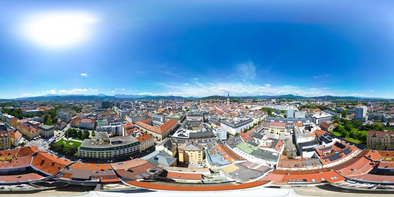 360 Grad Bild über dem Objekt