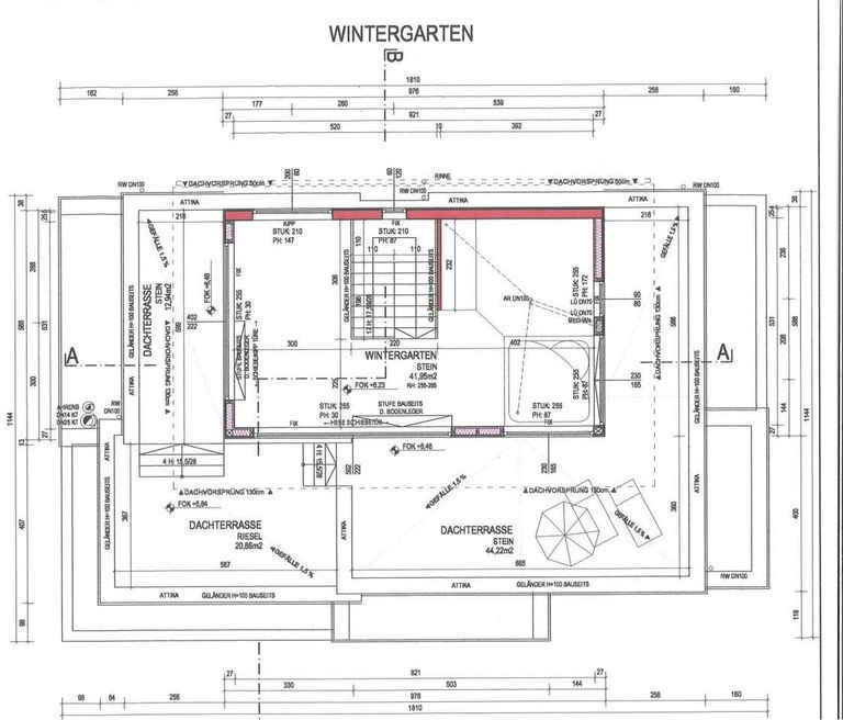 Plan Dachgeschoss (Wintergarten)