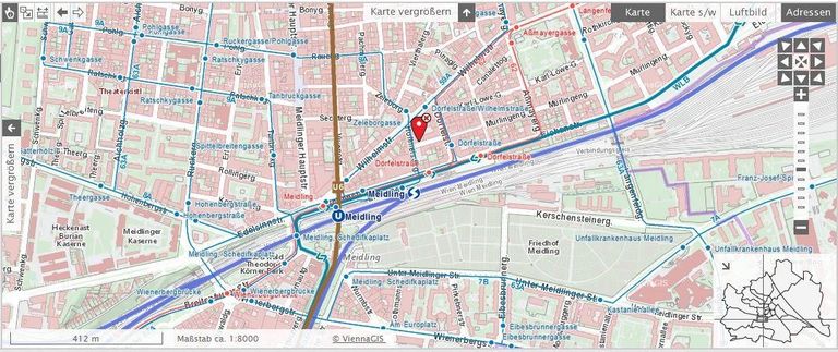 Lageplan mit Öffis