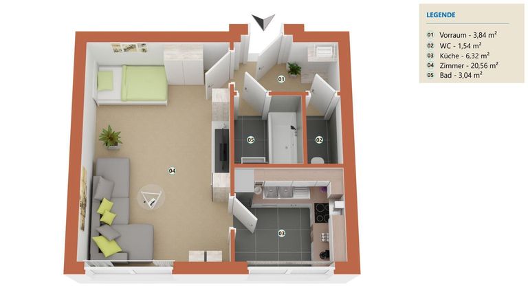 ETW 2115 Ernstbrunn - 3D Grundriss