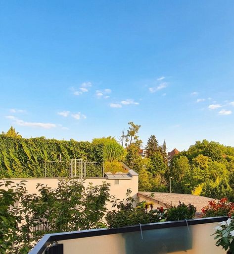 Balkon mit Ausblick ins Grüne