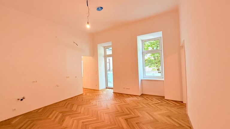 Blick zum Balkon