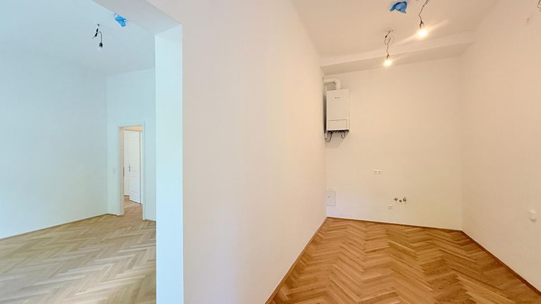 Blick Wohnküche und Wohnzimmer