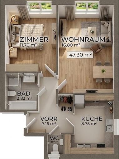 3D Wohungsplan bearbeitet