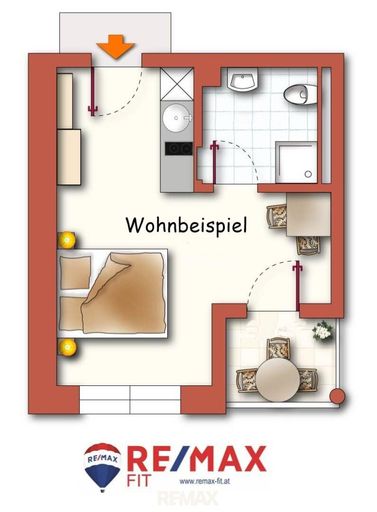 Skizze Apartment Beispiel