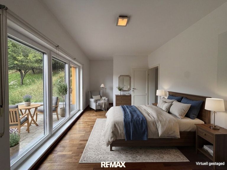 Schlafzimmer virtuell gestaged