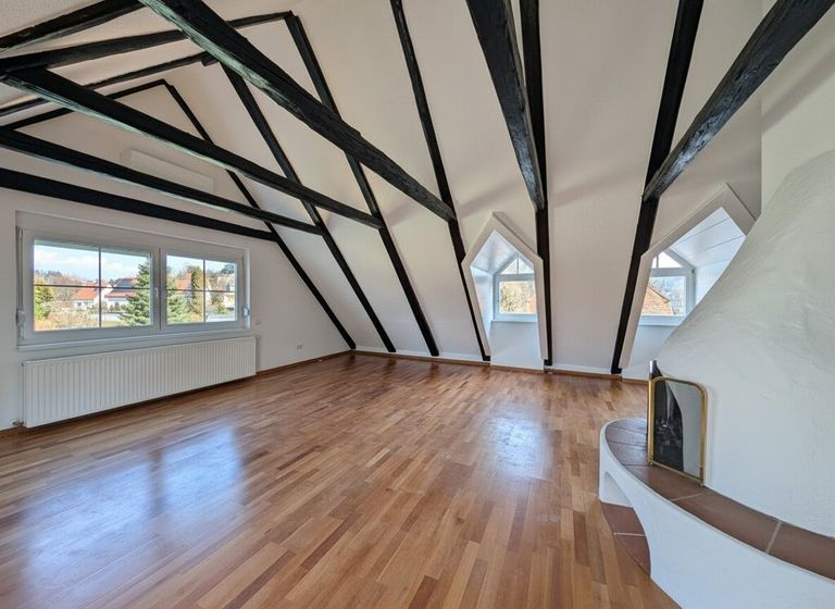 Kamin und Weitblick ins Grüne St. Peter