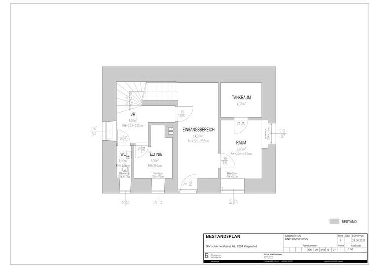Grundrissplan UG