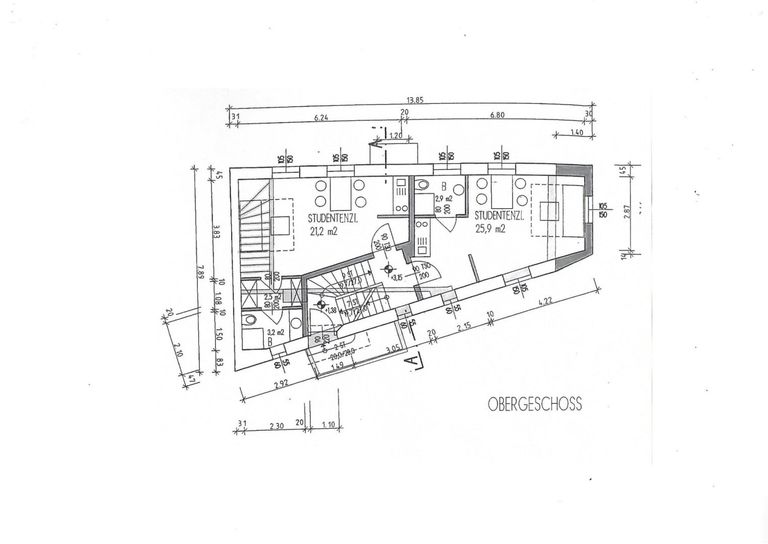 Plan - Kleine gediegene Garconiere Miete Schallmoos Salzburg