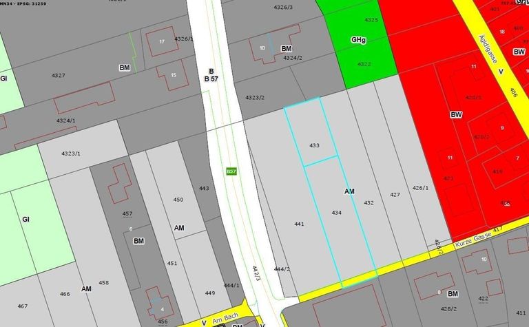 Widmungsplan Aufschließungsgebiet Bauland Mischgeb