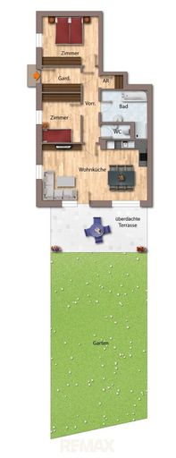 Grundriss möbliert als schematische Darstellung