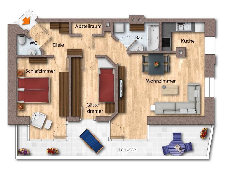 Grundriss als schematische Darstellung