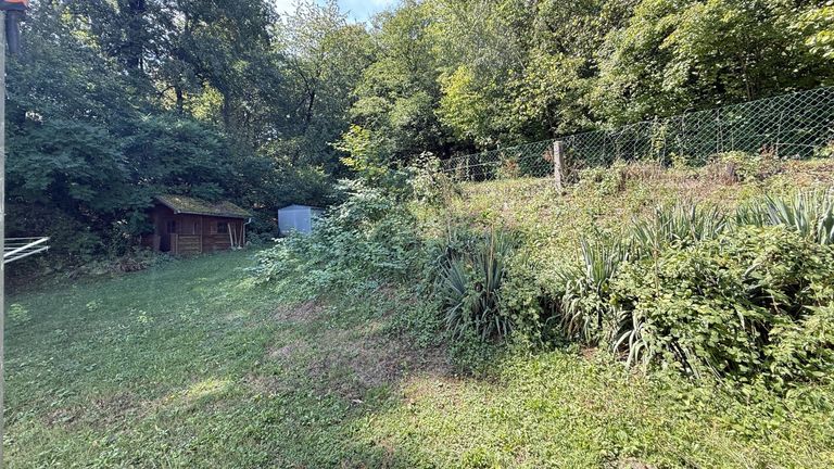 eigener Wald mit Gartenhaus
