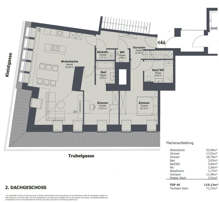 Grundriss TOP 46